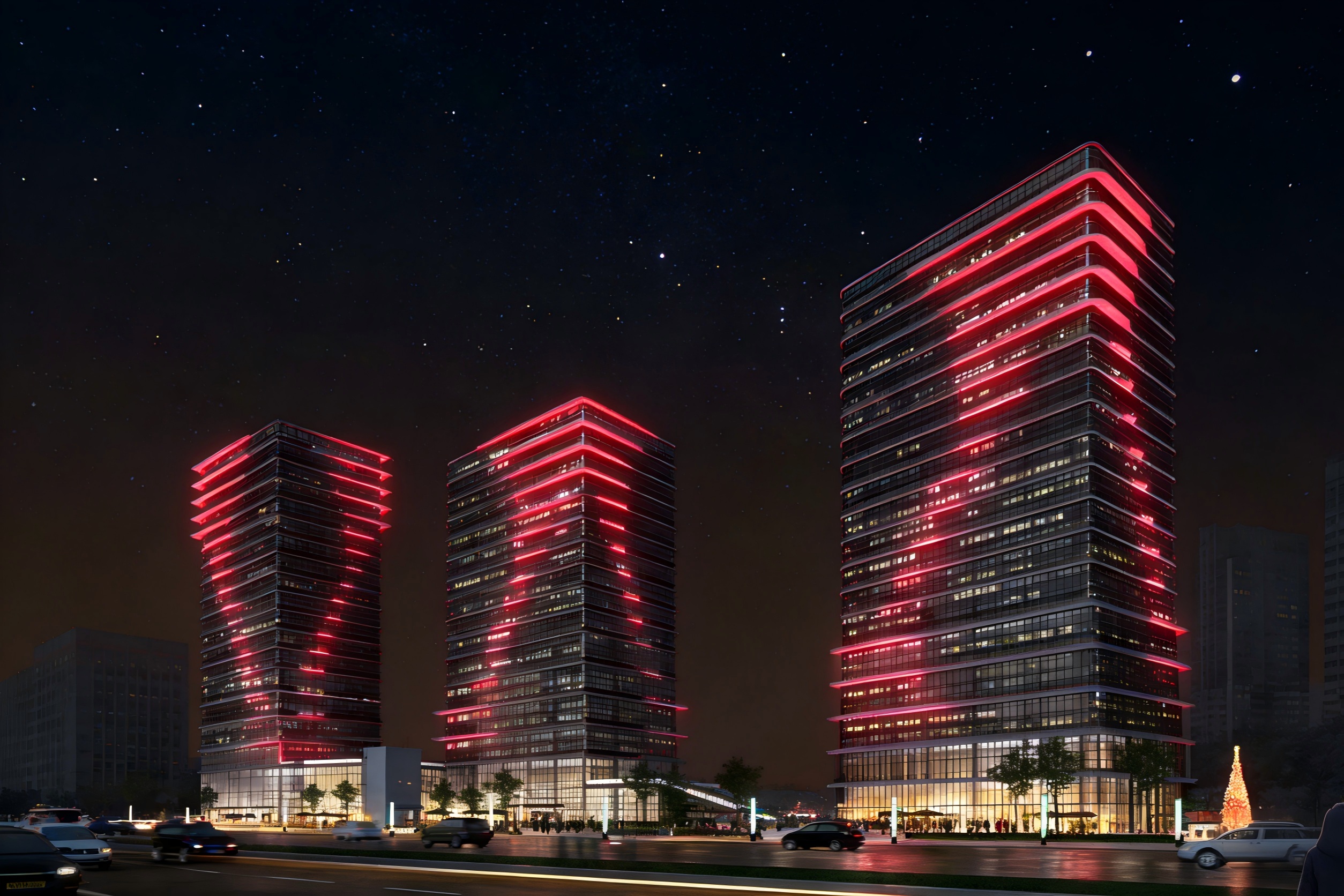 Shenzhen South China City building lighting upgrade Jinboan engineering grade RGBW flexible wall washer